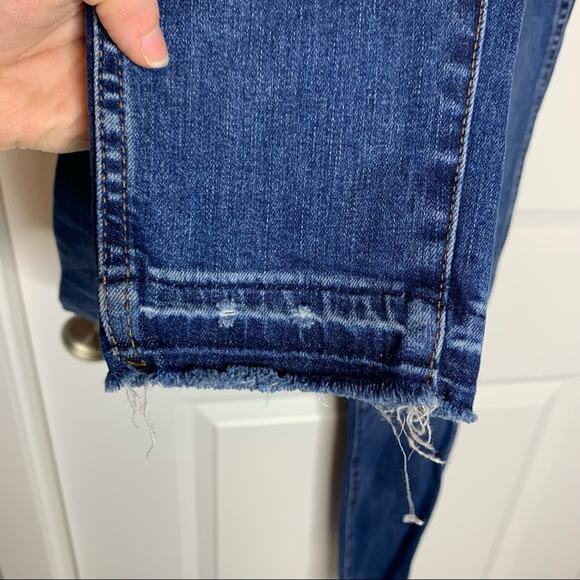 Madewell High Rise Button Fly Skinny Released Hem Distressed Jeans Size 25 - Picture 7 of 11